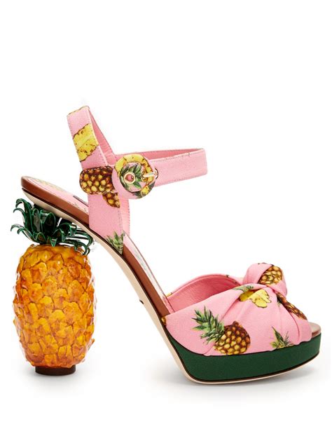 dolce gabbana pineapple heels|dolce and gabbana heeled sandals.